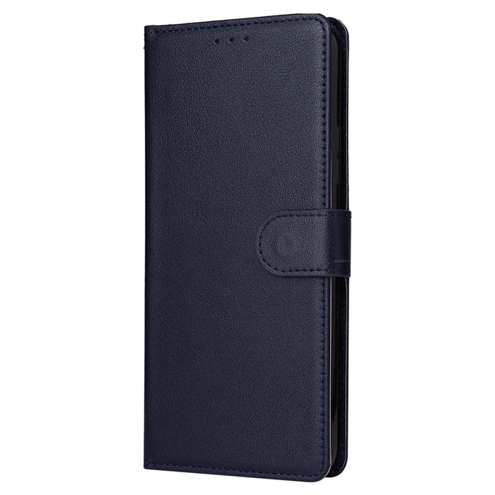 For iPhone 15 Plus Cell Phone Case Wallet PU Leather Stand Mobile Phone Cover - Blue - 5