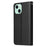 Cell Phone Case for iPhone 15 Wallet PU Leather Stand Mobile Phone Shell - Black - 6