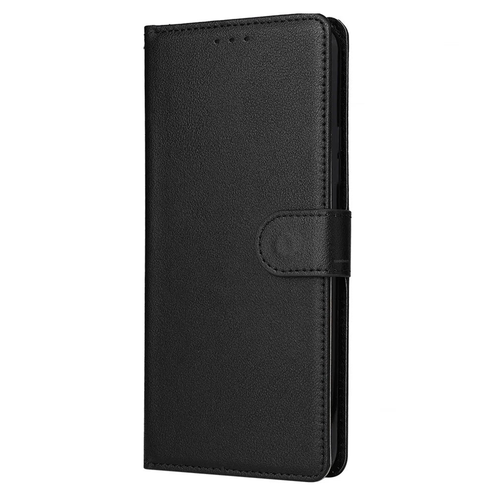 For iPhone 15 Pro Cases PU Leather Phone Cover Cell Phone Case Wallet with Stand Function - Black - 5