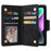 Rivet Decor Phone Case for iPhone 15 Wallet PU Leather Shell Stand Phone Cover - Black - 4