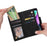 Rivet Decor Phone Case for iPhone 15 Wallet PU Leather Shell Stand Phone Cover - Black - 5