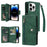 For iPhone 15 Pro Max Shockproof Phone Cover Rivet Decor PU Leather Case Stand Phone Shell Wallet - Green - 1
