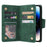 For iPhone 15 Pro Max Shockproof Phone Cover Rivet Decor PU Leather Case Stand Phone Shell Wallet - Green - 2