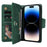For iPhone 15 Pro Max Shockproof Phone Cover Rivet Decor PU Leather Case Stand Phone Shell Wallet - Green - 3