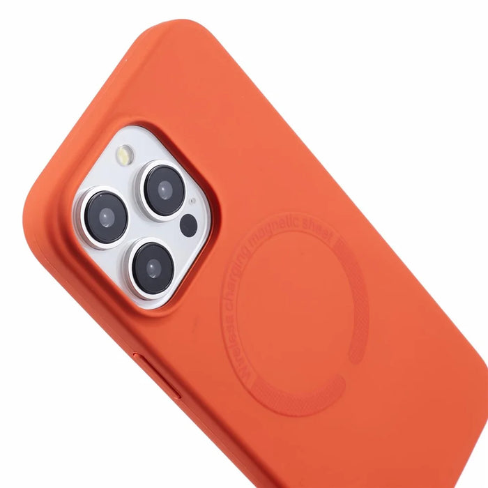 BJT Series For iPhone 13 Pro Max 6.7 inch Magnetic Phone Case TPU+Silicone Drop-resistant Back Shell - Orange - 7