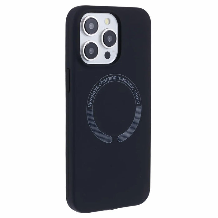 BJT Series For iPhone 12 Pro Max 6.7 inch Case Compatible with MagSafe TPU+Silicone Anti-drop Phone Shell - Black - 1