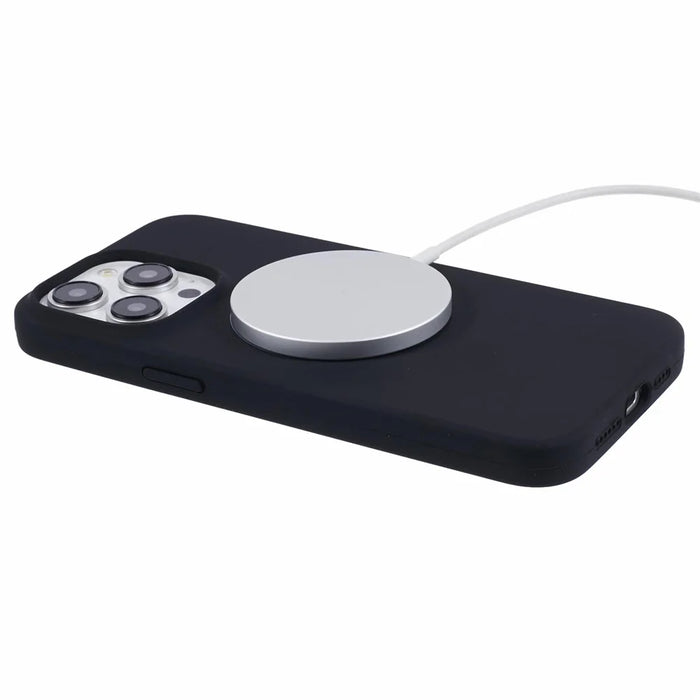BJT Series For iPhone 12 Pro Max 6.7 inch Case Compatible with MagSafe TPU+Silicone Anti-drop Phone Shell - Black - 4