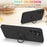 For Samsung Galaxy S24 Ultra Case with Strap Ring Holder Kickstand Phone Cover - Black - 3