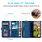 For Google Pixel 9 / Pixel 9 Pro Wallet Phone Case Zipper Leather Cover with 9 Card Slots - Blue - 5