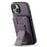 For iPhone 15 Case Waxy Leather+TPU Phone Cover with RFID Blocking Card Slots Kickstand - Purple - 2
