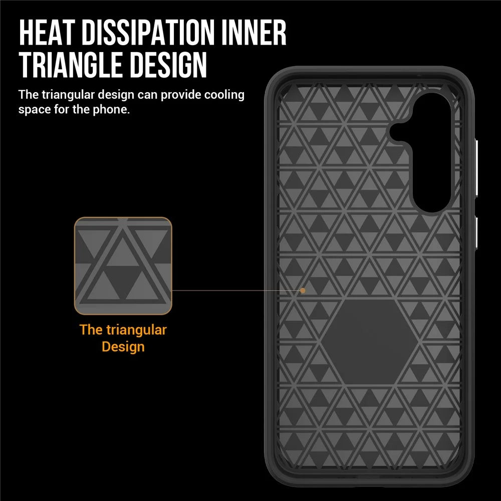 For Samsung Galaxy A15 4G / A15 5G Case Military Grade Drop Protection Smart Phone Protector - Black - 3