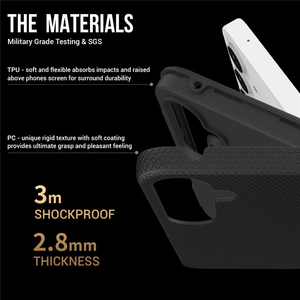 For Samsung Galaxy A15 4G / A15 5G Case Military Grade Drop Protection Smart Phone Protector - Black - 4