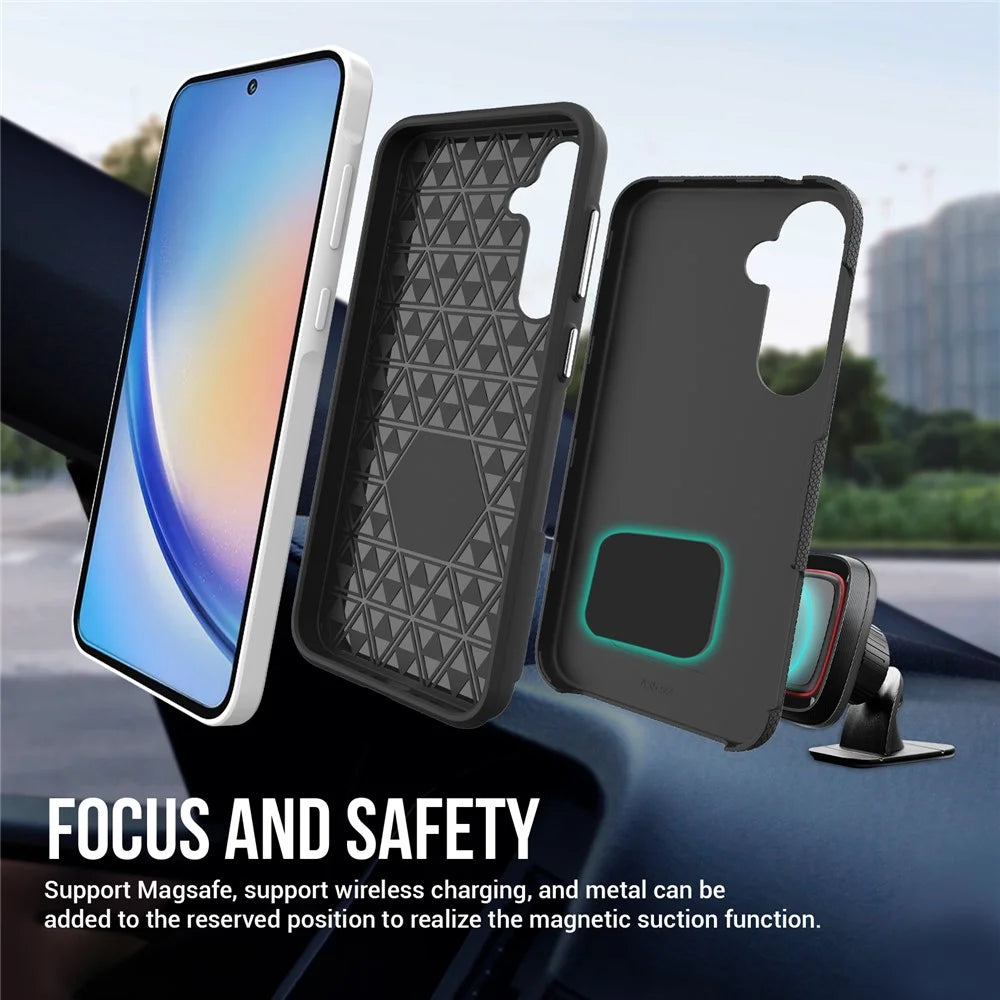 For Samsung Galaxy A15 4G / A15 5G Case Military Grade Drop Protection Smart Phone Protector - Black - 5