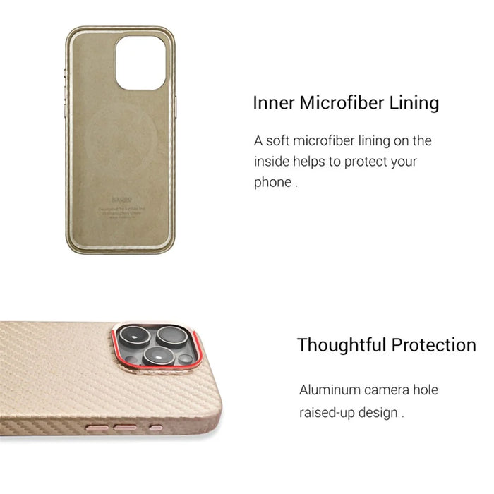 KZDOO For iPhone 15 Pro Magnetic Case Carbon Fiber Texture Leather+PC Phone Cover - Carbon Purple - 4