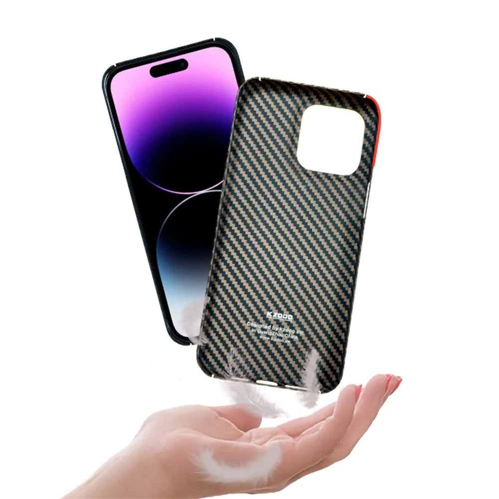 KZDOO For iPhone 15 Pro Max Case Anti-Scratch Phone Cover Aramid Fiber Made - Purple - 3