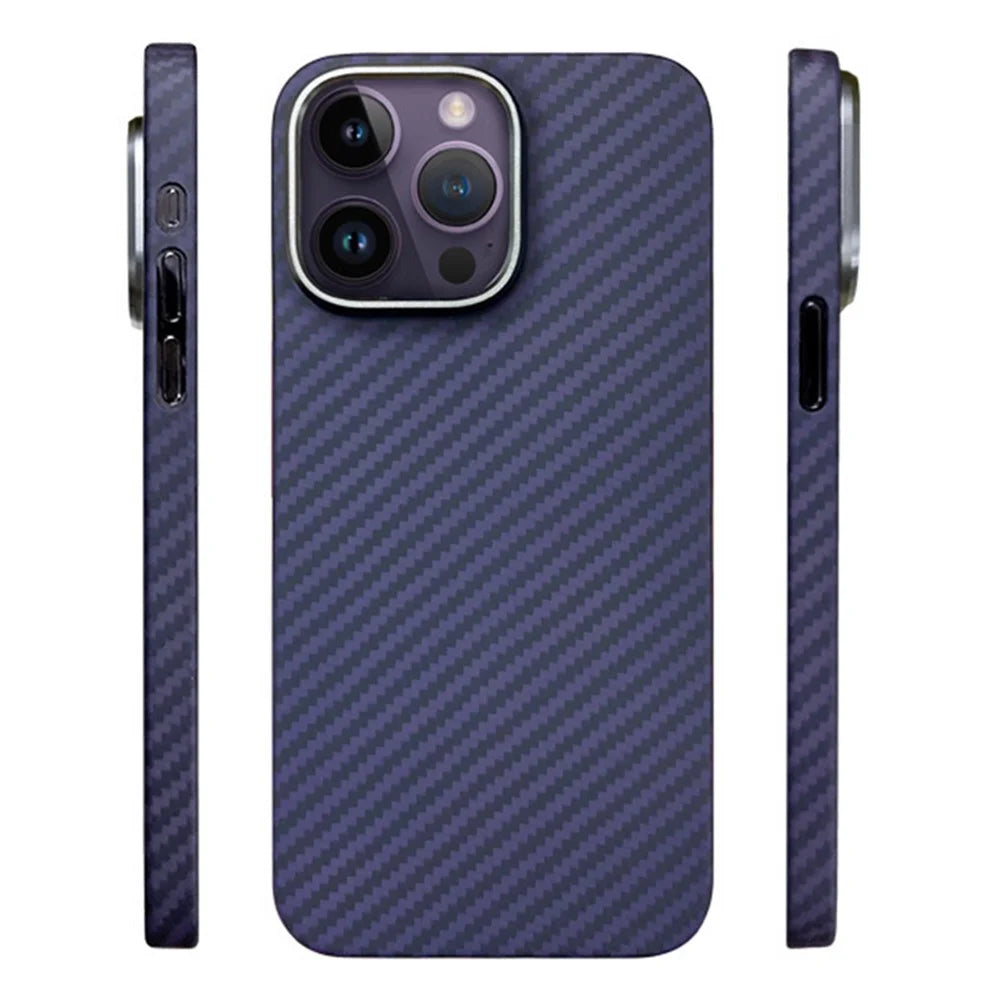 KZDOO For iPhone 15 Pro Cell Phone Cases Real Aramid Fiber Scratch-proof Cover - Purple - 3