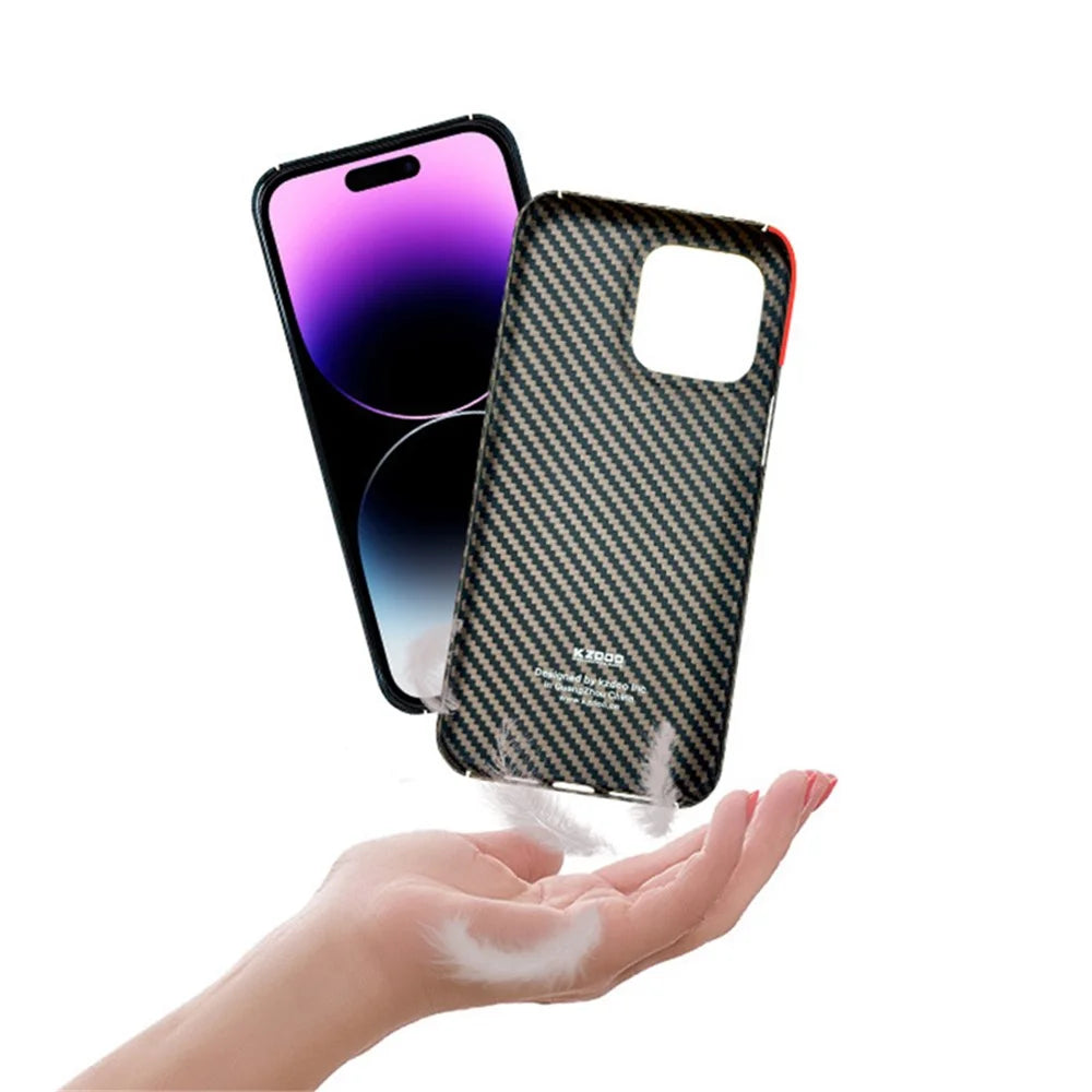 KZDOO For iPhone 15 Pro Cell Phone Cases Real Aramid Fiber Scratch-proof Cover - Purple - 4