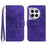 HT04 For OnePlus 12R 5G / Ace 3 5G Leather Phone Case with Wrist Strap - Dark Purple - 1