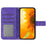 HT04 For OnePlus 12R 5G / Ace 3 5G Leather Phone Case with Wrist Strap - Dark Purple - 2