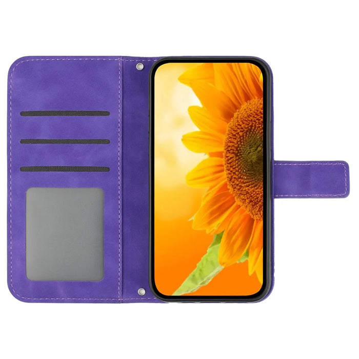 HT04 For OnePlus 12R 5G / Ace 3 5G Leather Phone Case with Wrist Strap - Dark Purple - 2