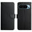 HT02 For Google Pixel 9 Pro XL Case Genuine Cow Leather Phone Cover Nappa Texture - Black - 1