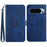 HT03 For Google Pixel 10 Pro XL / 9 Pro XL Case Flip Stand View Skin-Touch Leather Phone Cover - Blue - 1