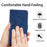 HT03 For Google Pixel 10 Pro XL / 9 Pro XL Case Flip Stand View Skin-Touch Leather Phone Cover - Blue - 5