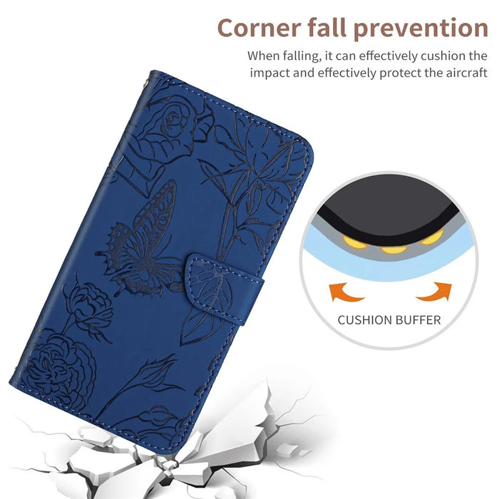 HT03 For Google Pixel 10 Pro XL / 9 Pro XL Case Flip Stand View Skin-Touch Leather Phone Cover - Blue - 6