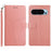 HT01 For Google Pixel 10 Pro / 10 / 9 / 9 Pro Leather Case with Strap Wallet Flip Phone Cover - Pink - 1