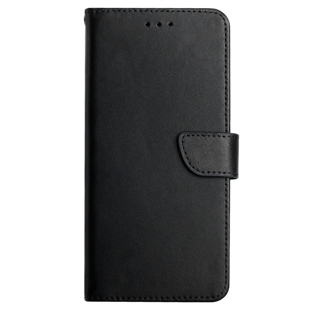 HT02 For Google Pixel 9 / Pixel 9 Pro Case Genuine Cow Leather Wallet Flip Phone Cover - Black - 7