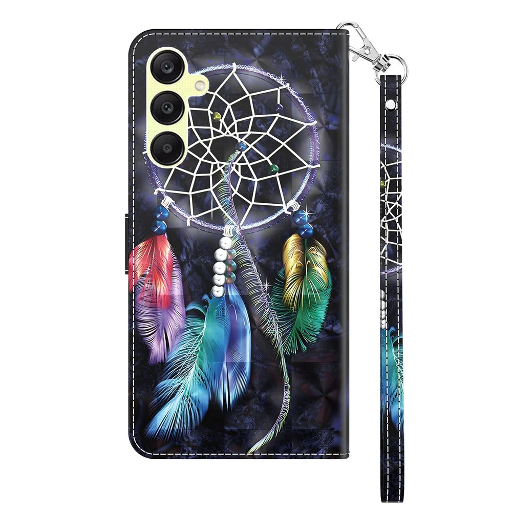 For Samsung Galaxy A25 5G (Global) (161.0 x 76.5 x 8.3mm) Pattern Printing Phone Case with Wrist Strap - Dream Catcher - 7
