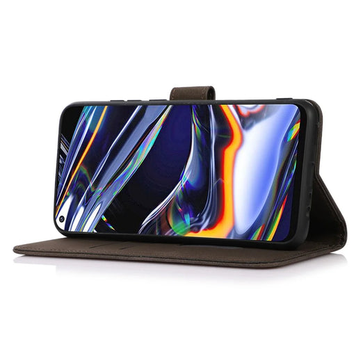 KHAZNEH For Realme C67 4G Anti-Scratch Phone Shell Wallet Phone Cover Stand Case - Brown - 2