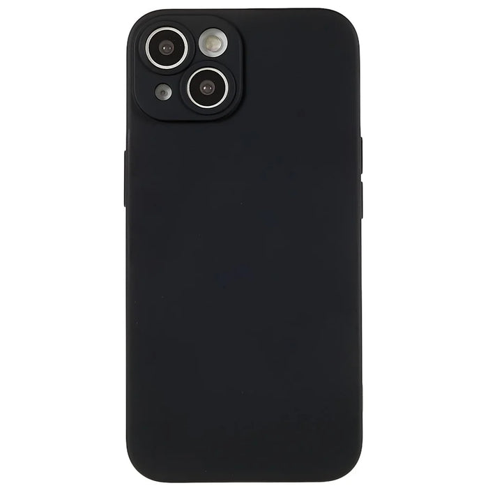 For iPhone 15 Cell Phone Case Solid Color Anti-scratch 2.0mm TPU Protection Cover - Black - 1