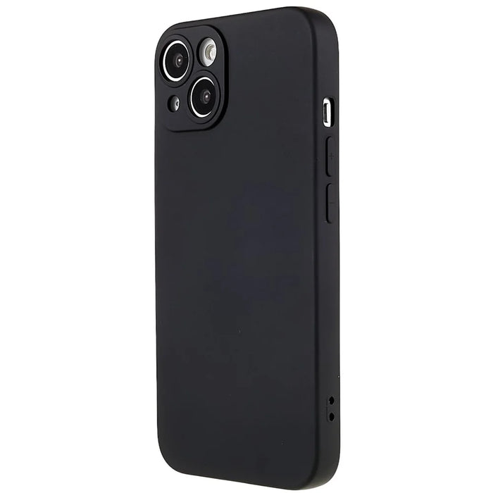 For iPhone 15 Cell Phone Case Solid Color Anti-scratch 2.0mm TPU Protection Cover - Black - 2