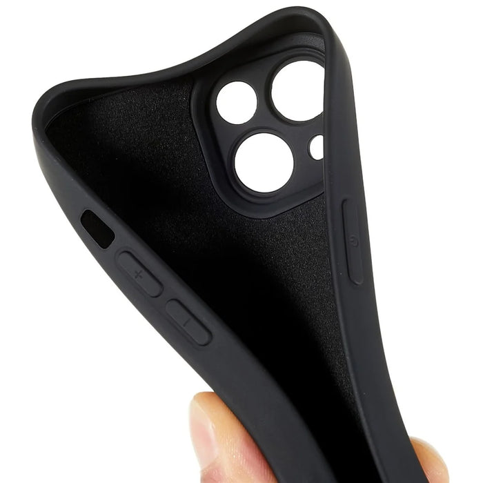 For iPhone 15 Cell Phone Case Solid Color Anti-scratch 2.0mm TPU Protection Cover - Black - 4