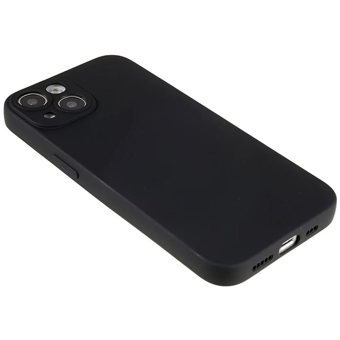 For iPhone 15 Cell Phone Case Solid Color Anti-scratch 2.0mm TPU Protection Cover - Black - 5