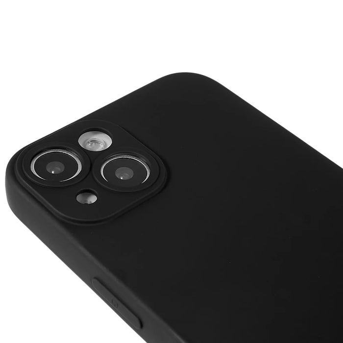 For iPhone 15 Cell Phone Case Solid Color Anti-scratch 2.0mm TPU Protection Cover - Black - 7