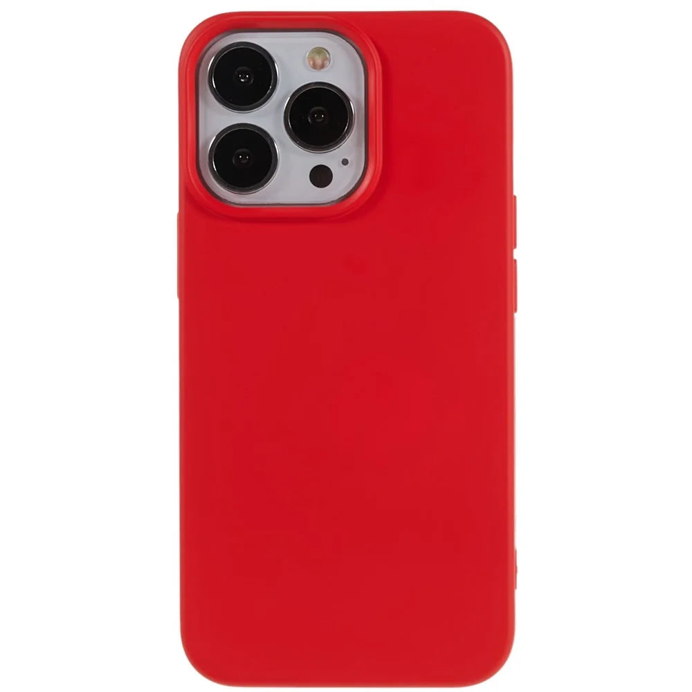 For iPhone 15 Pro Max Cell Phone Case 2.0mm Flexible TPU Drop-proof Protective Cover - Red - 1