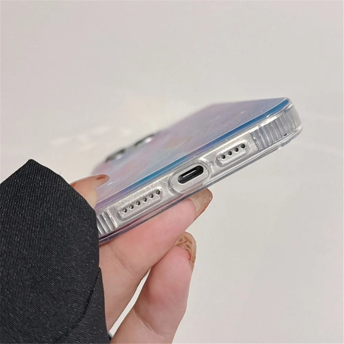 For iPhone 14 Pro Max Case Gradient Starry Silver TPU+Acrylic Phone Cover Protector - 6
