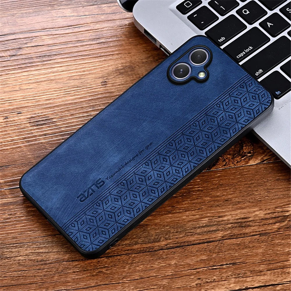 AZNS For Samsung Galaxy A05 4G Case PU Leather Coated TPU Phone Cover - Blue - 4