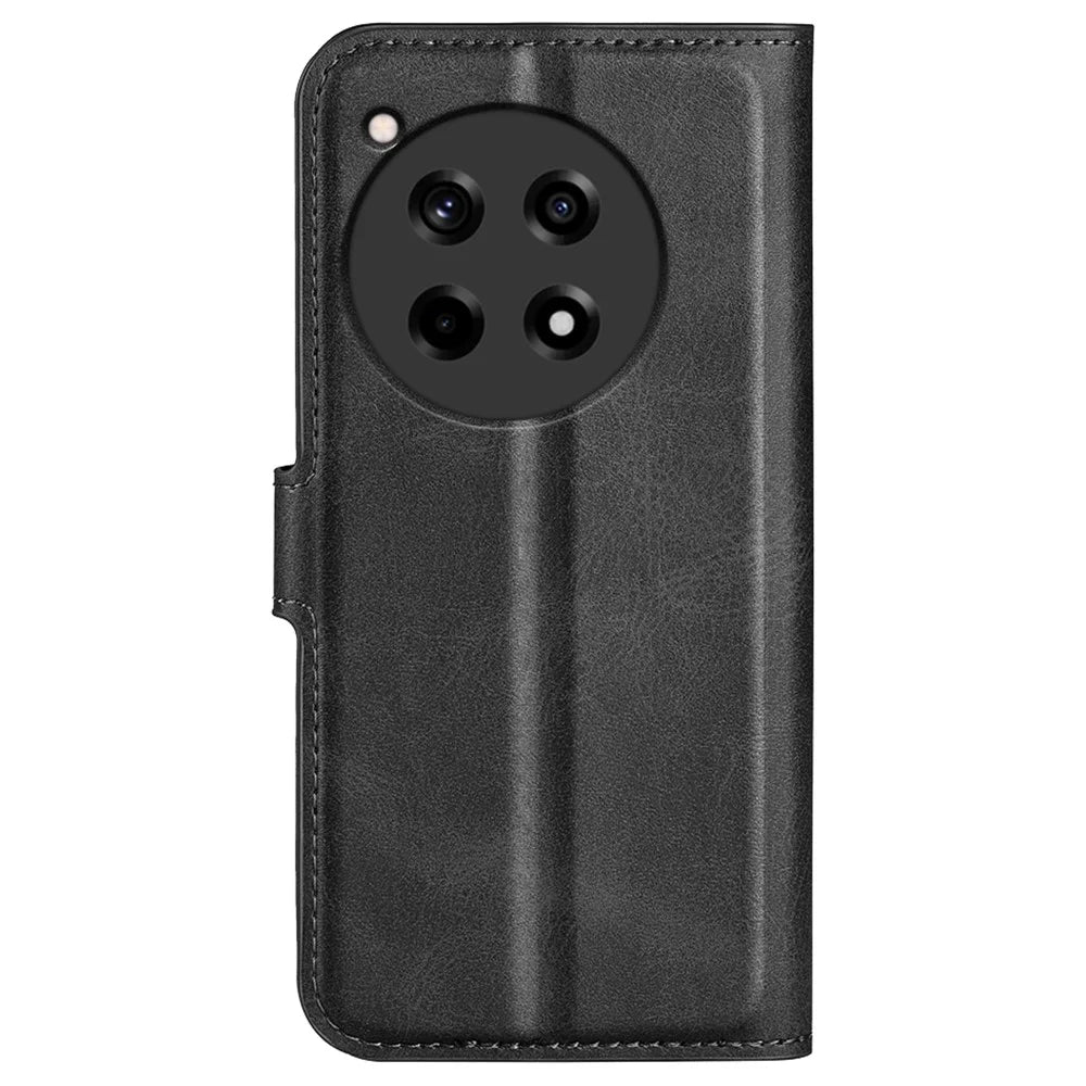 For OnePlus 12R 5G / Ace 3 5G Case Calf Texture Full Protection Flip Phone Cover - Black - 7