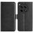 For OnePlus 12R 5G / Ace 3 5G Case Dual Magnetic Clasp Leather Wallet Cover - Black - 1