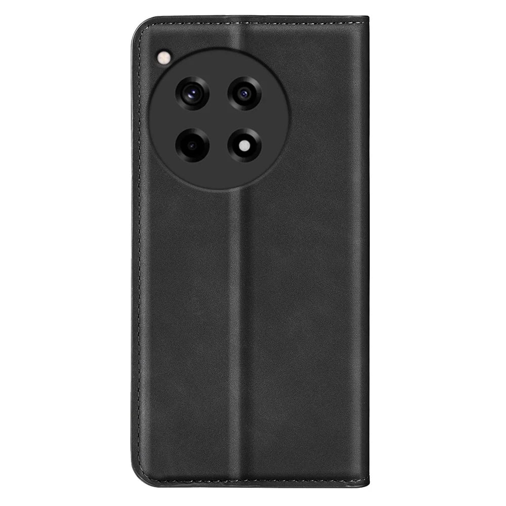 For OnePlus 12R 5G / Ace 3 5G Case PU Leather Wallet Phone Cover Auto-absorbed - Black - 7