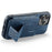 For iPhone 12 Pro Max 6.7 inch Cell Phone Case Waxy Leather+TPU Cover with Kickstand - Blue - 3