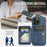 For iPhone 12 Pro Max 6.7 inch Cell Phone Case Waxy Leather+TPU Cover with Kickstand - Blue - 5