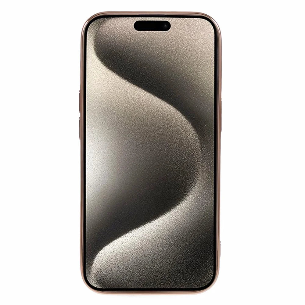 For iPhone 15 Slim TPU Case 6D Electroplating Love Heart Anti-Drop Phone Cover - Dark Purple - 2