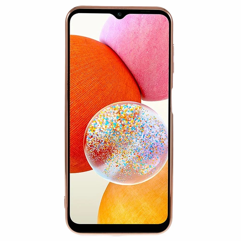 For Samsung Galaxy A14 5G / A14 4G TPU Case 6D Electroplating Love Heart Slim Phone Cover - Red - 2