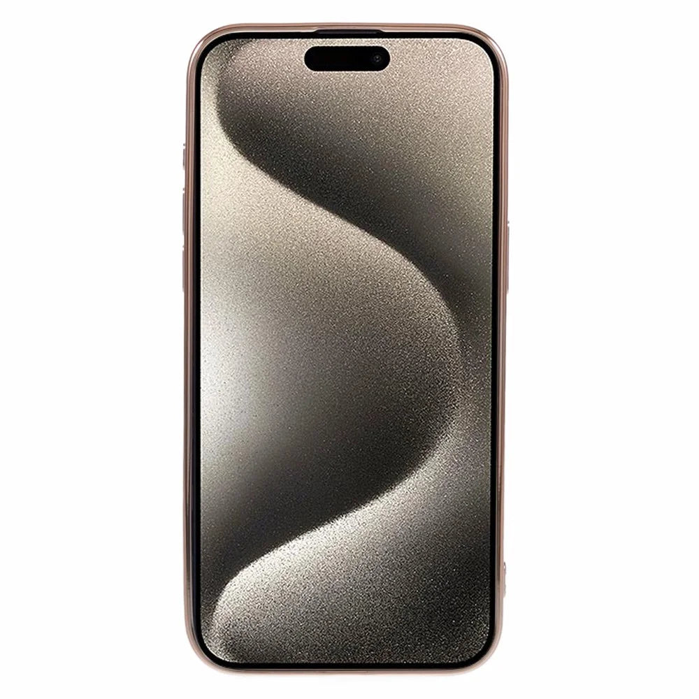 For iPhone 15 Pro Max Case 6D Electroplating Love Heart Anti-Drop TPU Phone Cover - Dark Purple - 2