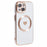 For iPhone 15 TPU Case 6D Electroplating Slim Phone Cover Compatible with MagSafe - White - 1