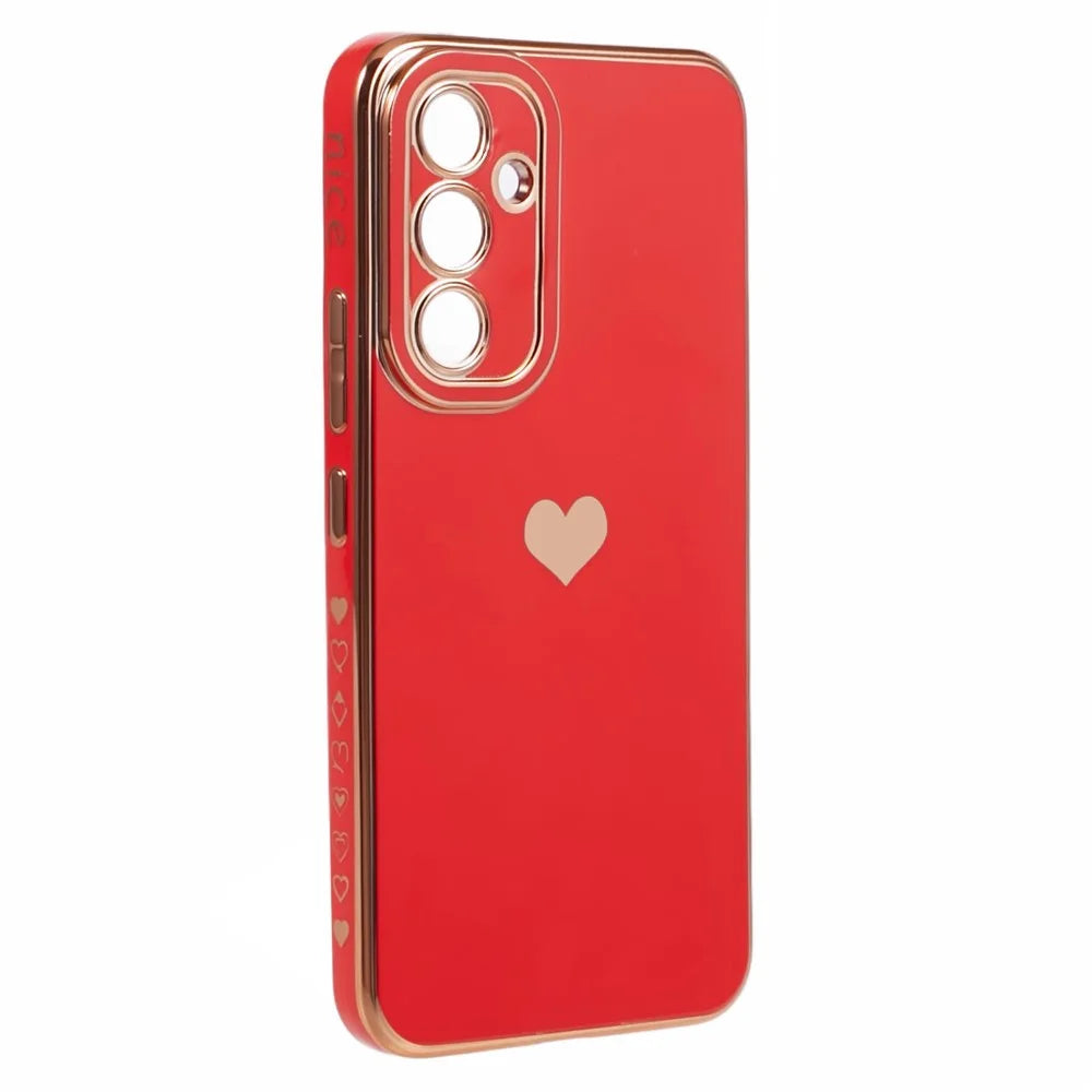 For Samsung Galaxy A54 5G Protective Case 6D Electroplating Love Heart TPU Phone Cover - Red - 3